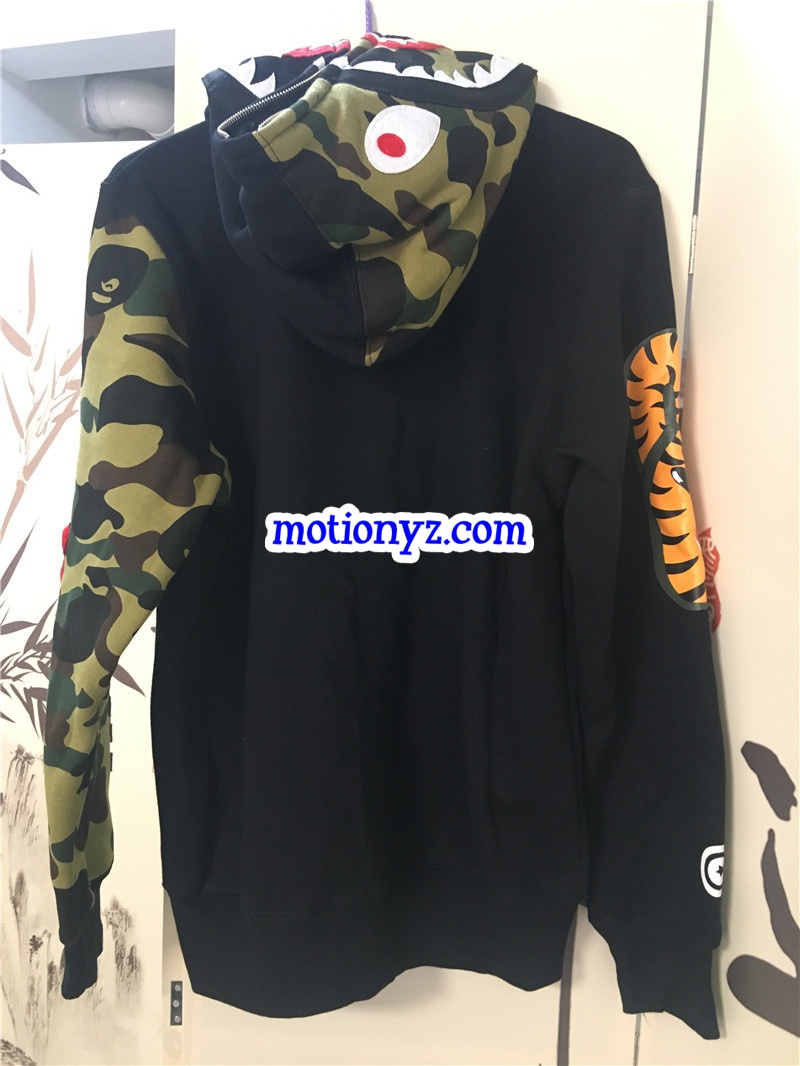 A Bathing Ape Bape Shark Black Camo Hoodies